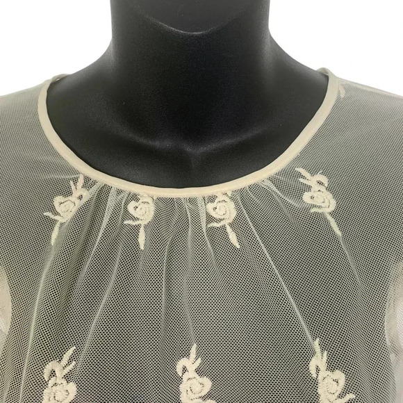 Embroidered Sheer Lace Top - Picture 4 of 5